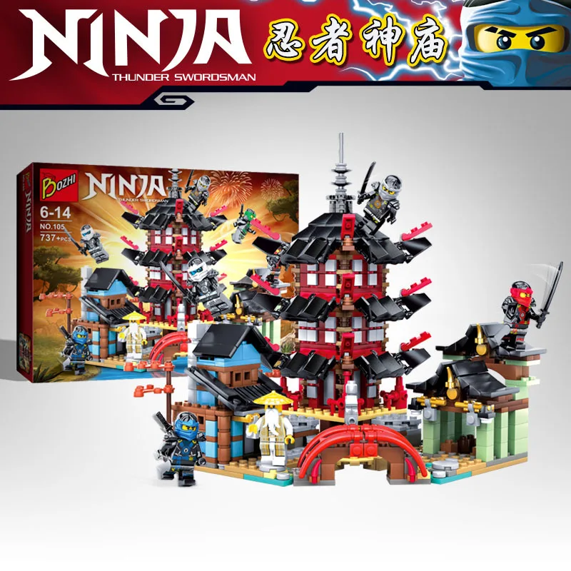 Online 737pcs Diy Ninja Temple of Airjitzu Ninja Smaller Version Building Blocks Set Compatible with Legoinglys Toys for Kids Bricks