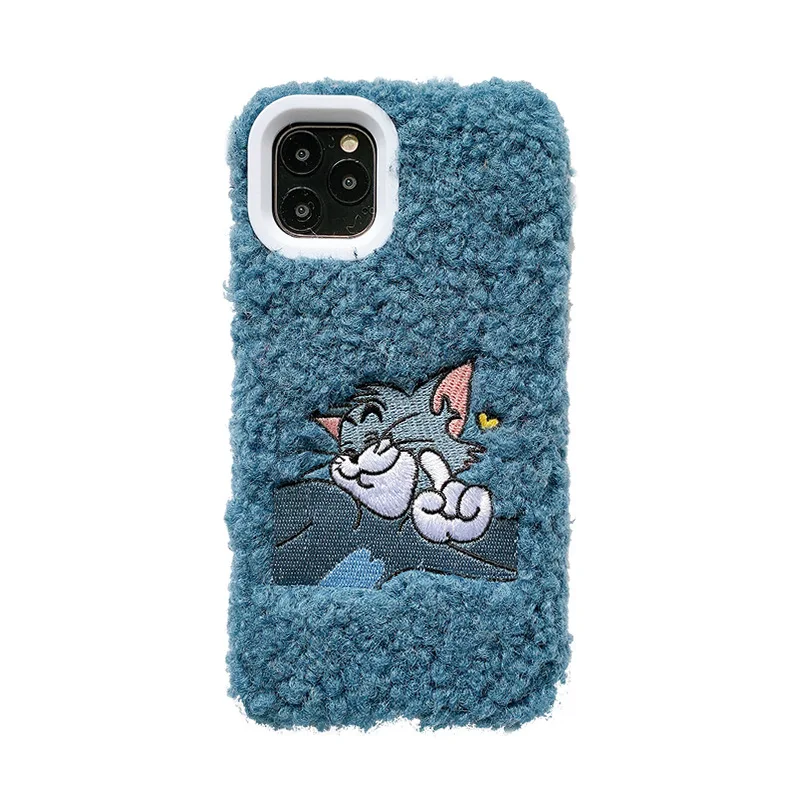 Милый мультфильм шаблон плюшевый чехол для телефона для iPhone X XR 6S 7 8 Plus 11 11Pro Max