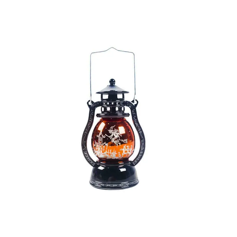 New Halloween Ornament small oil lamp hanging retro lights holiday party atmosphere Portable Lanterns - Цвет: Оранжевый