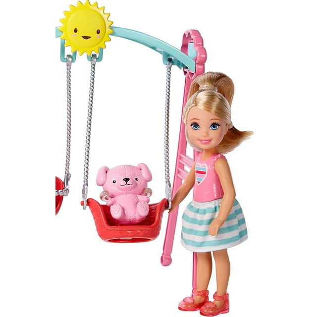 Barbie Club Chelsea Swingset Playset Chelsea Doll with Swing Set Play House Doll Set Toy Girl Brinquedos Gift FTF93 3