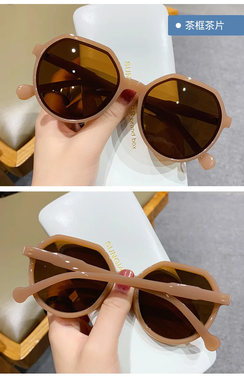 ray ban sunglasses women Ladies Small Frame Milk Tea White Sunglasses Classic Design Retro Sunglasses Small Face Sunscreen Sunglasses guess sunglasses