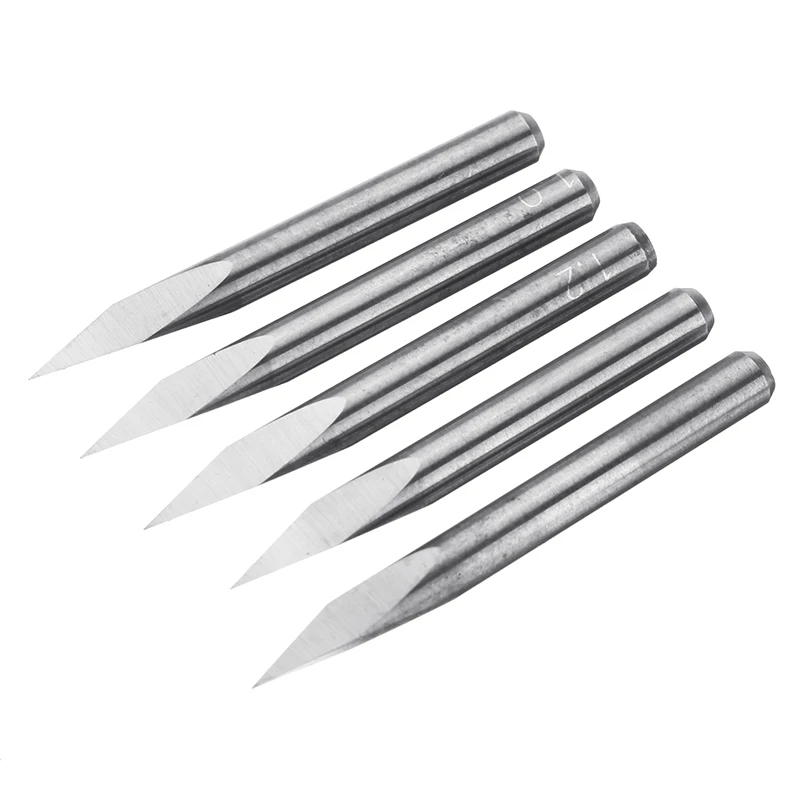 

5Pcs 25 Degree Tungsten Steel CNC Router Tool Pyramid Engraving Bits Jade Copper