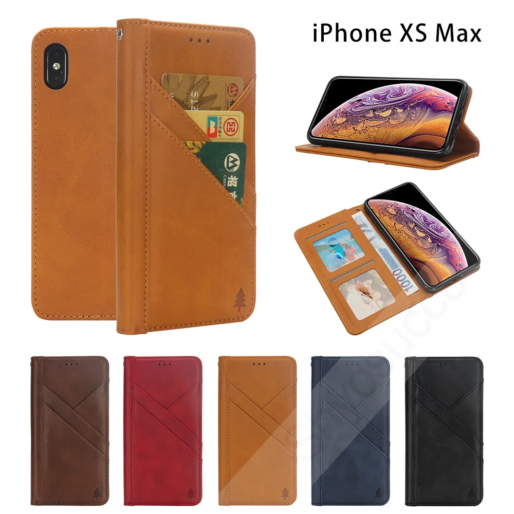 

For iPhone XS MAX 7 8Plus Huawei mate 20 Pro P20 Lite Leather Simple Business Phone Case Cover Wallet Bag