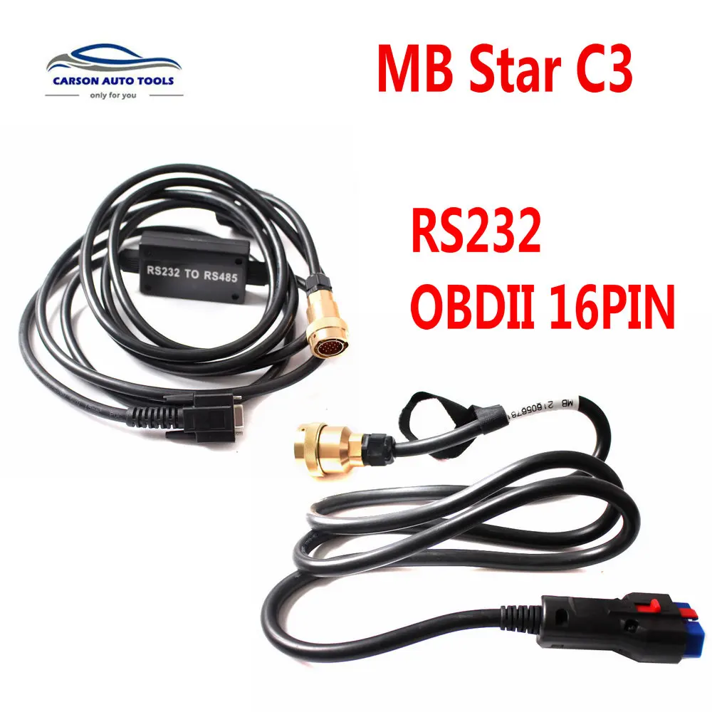 Кабель OBDII MB Star C3 RS232 RS485 для диагностического мультиплексора Benz OBD2 16PIN OBD II connect mian