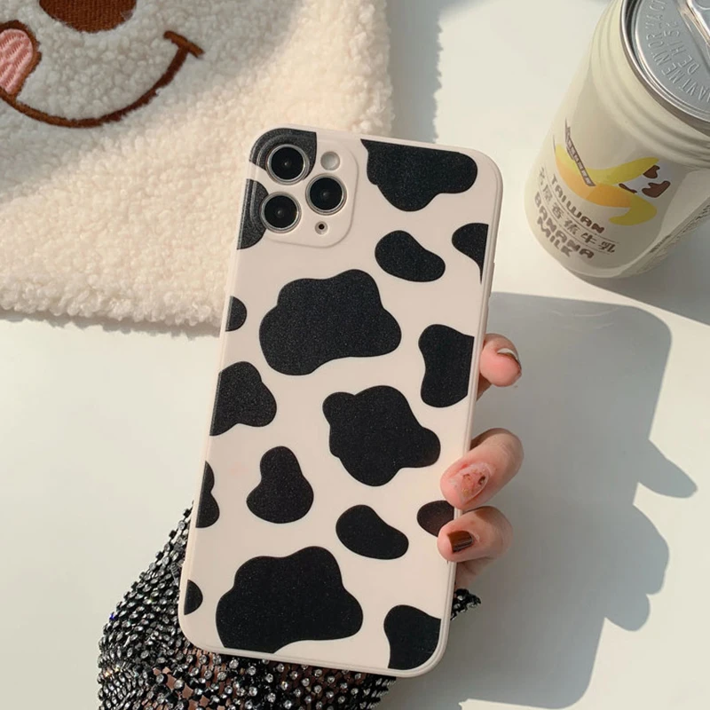 Cow pattern Black and white style silicone case for iphone 1