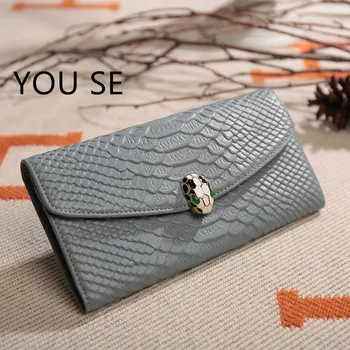 

Crocodile Wallet Women Genuine Leather Coin Purse Ladies Long Fashion Wallets Female Purses Card Hold Money Bag