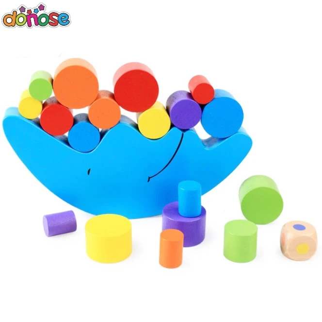 Wood Moon Balance Game Kids Educational Toys For Children Wooden Toys Balancing Blocks Baby Children Montessori