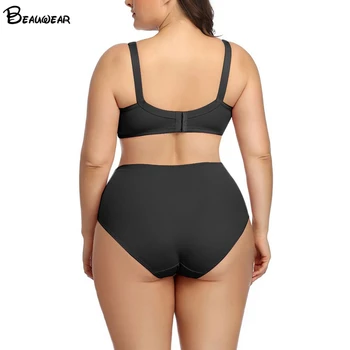 

Beauwear Lenceria Mujer Underwear Set Women Female Sexy Lingerie Set Large Cup E F Cup Women Bra with Plus Size Panty for Ladies