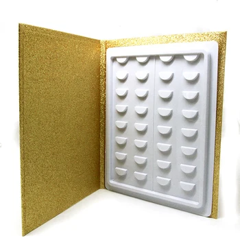 

16 Pair Eyelash Storage Book Makeup Display Sample Catalog Travel Glitter Paper