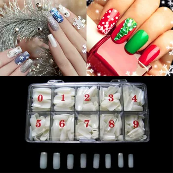 

500pcs of boxed Acrylic nails kit professional fake nails Patch False Nails Tips French natural color UV Gel Manicure Tip manicu
