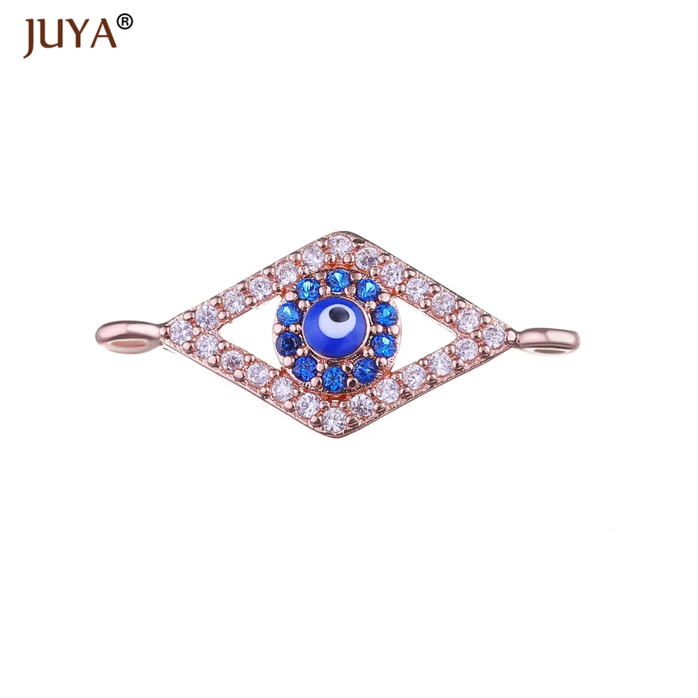rose gold Модные сглаза Фатима рука талисман амулет ювелирные аксессуары Принадлежности для DIY Изготовление фурнитура для браслетов компоненты - Цвет: rose gold
