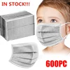 10-600pcs masks child Disposable mascarillas Kids gray mask safe Sanitary Children mask 3 Layer Ply Anti-dust masque noir 1