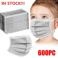 10-600pcs masks child Disposable mascarillas Kids gray mask safe Sanitary Children mask 3 Layer Ply Anti-dust masque noir 1