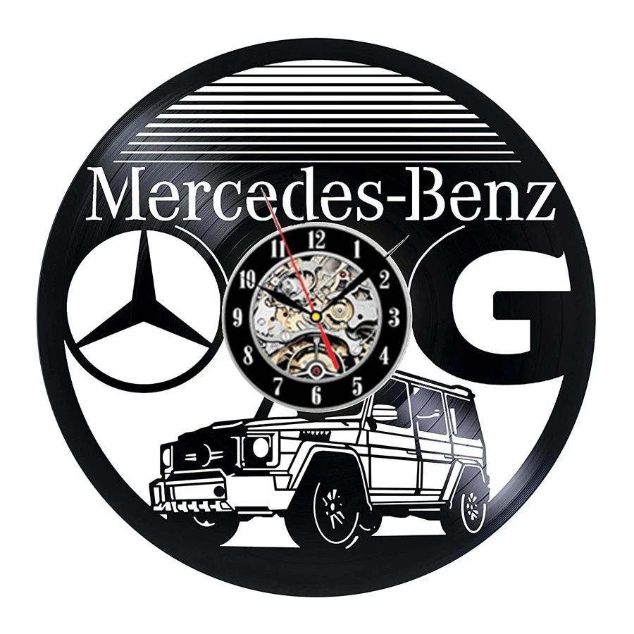 Mercedes Benz виниловые настенные часы современный дизайн автомобиля логотип 3D украшение Benz вывеска на стену виниловые Часы настенные домашние декоративные часы