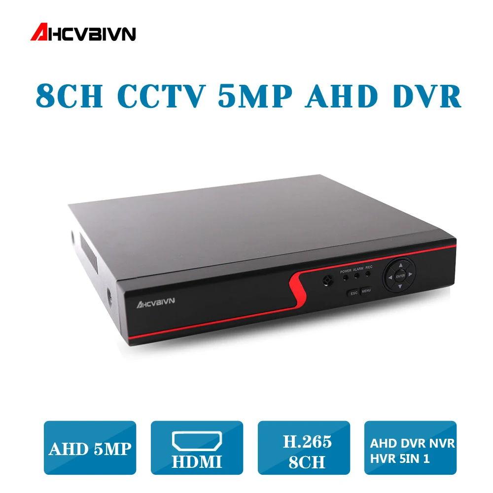 

2019 Hot 8CH 5MP AHD DVR Digital Video Recorder for CCTV Security Camera Onvif Network 8Channel IP HD 1080P NVR Email Alarm
