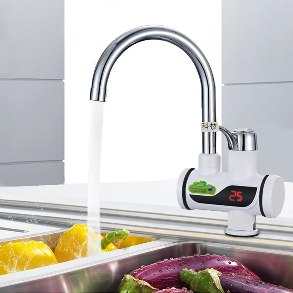 Water Heating Tap Kitchen Electric Faucet 360 Instant Water Heater Tankless Electric Faucet Tap For Kitchen Temperature Display
