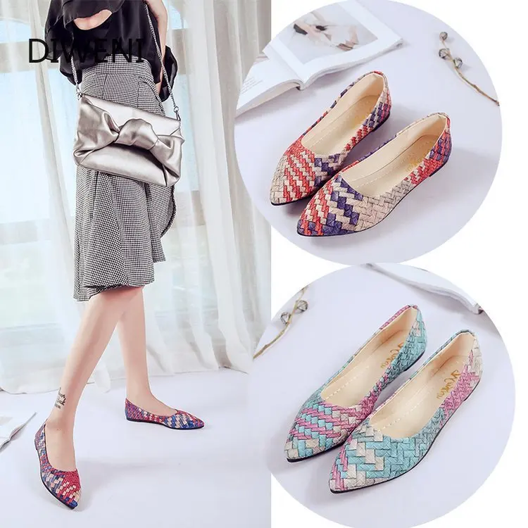 

Women Pointed Toe Flat Spring Ladies Slip On Office Career Red Shoe Shallow Female Casual Fashion Comfortable Jelly Shoes