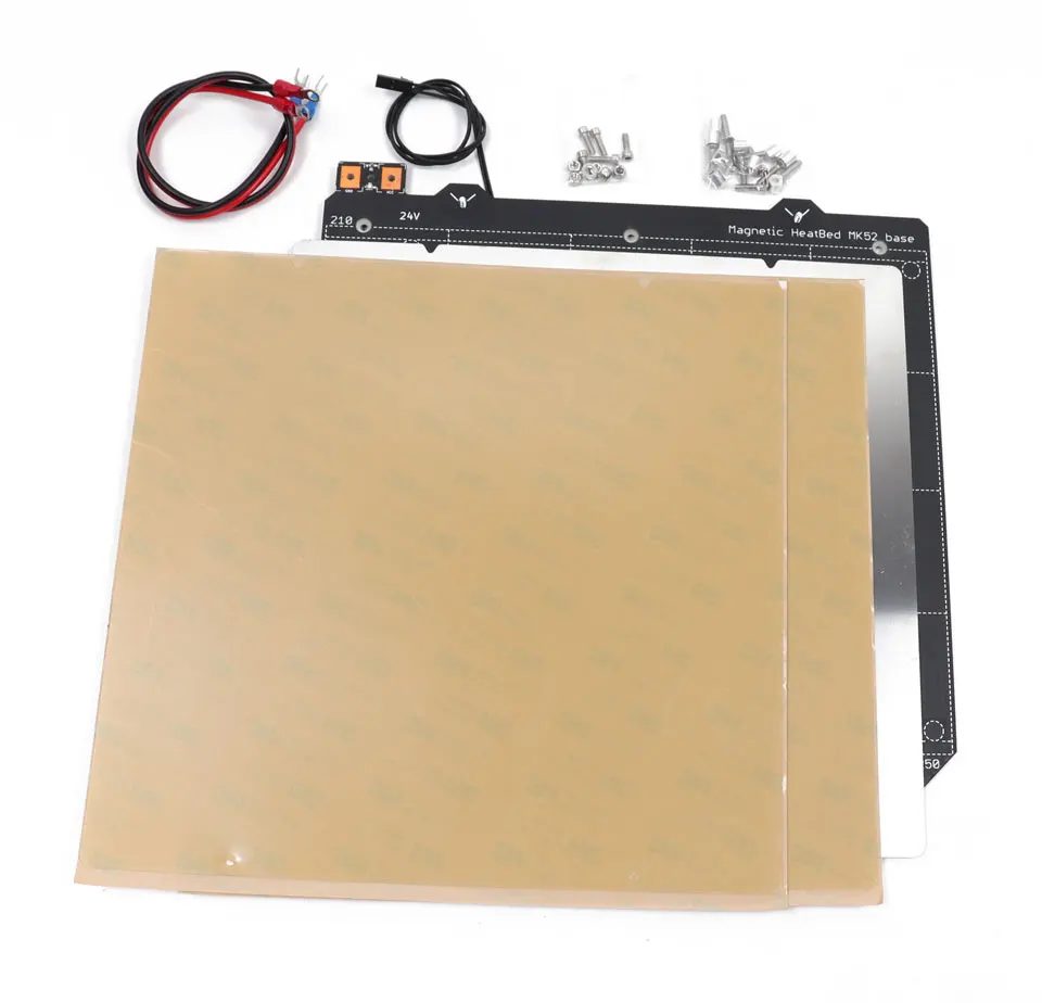 Cloned Prusa i3 MK3 3d принтер Магнитный MK52 тепловой стол 24 в сборке со стальным листом и 2
