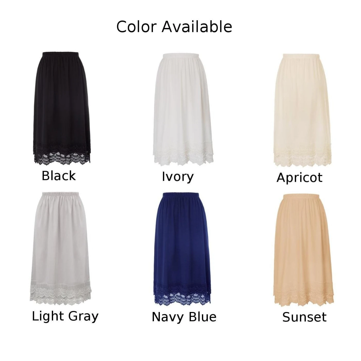 Женские юбки,, хорошо эластичные, удобные, эластичная резинка на талии, кружевная отделка, хлопковая юбка, удлиняющая, для девушек, длинные юбки