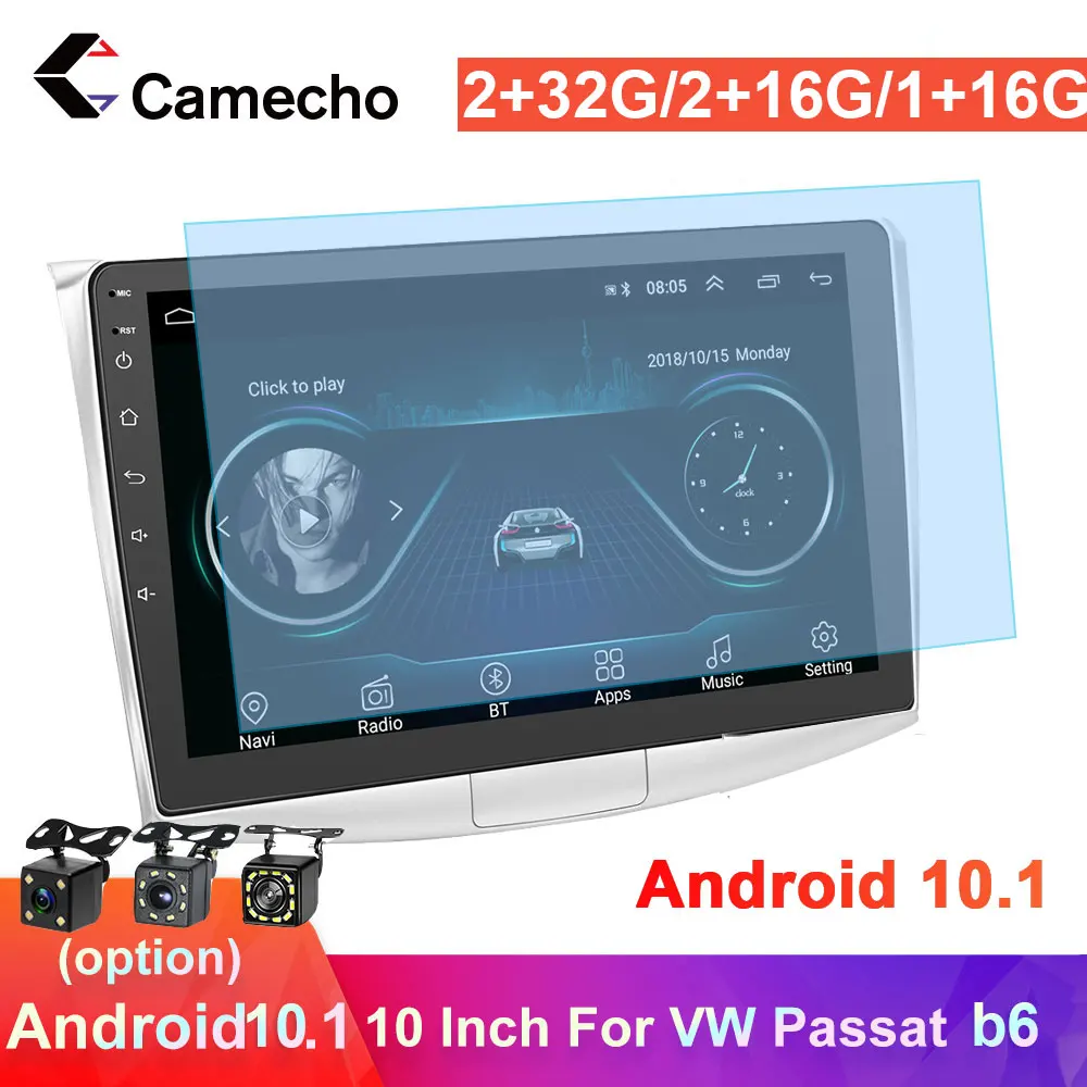 Автомагнитола Camecho 2Din Android 10 1 GPS мультимедийный плеер стерео для VW Skoda Seat Golf Polo Tiguan