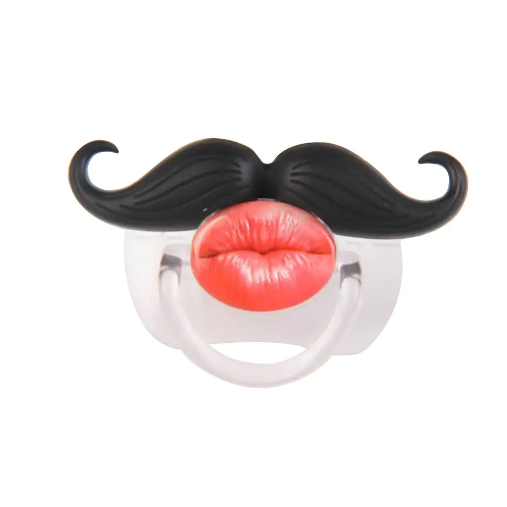 red mouth mustache Детская силиконовая соска, забавная соска, соска для малышей с кроличьими зубами, милая Соска с бородой, Товары для малышей - Цвет: red mouth mustache