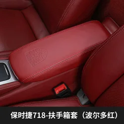 Funda de mano para Porsche Cayenne, reposabrazos de Macan, cubierta protectora 718, Funda de cuero para modificación Interior, 3 colores