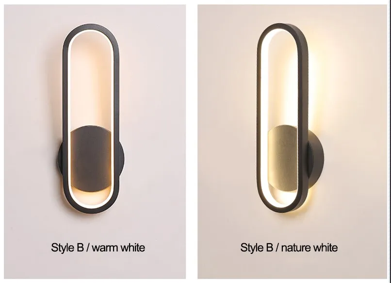 Verllas модный светодиодный настенный светильник для ванной комнаты, современный зеркальный передний светильник, черный и белый светодиодный настенный светильник s - Цвет абажура: Style B black