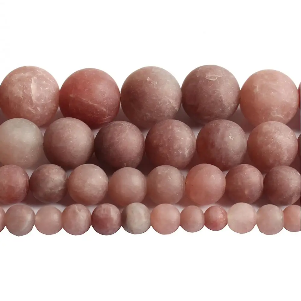 cherry quartz Натуральный Матовый камень Бусины 4/6/8/10 мм тусклой полированной Мороз трещины Агаты бусины для изготовления ювелирных изделий минералы Diy браслет ювелирные изделия - Цвет: cherry quartz