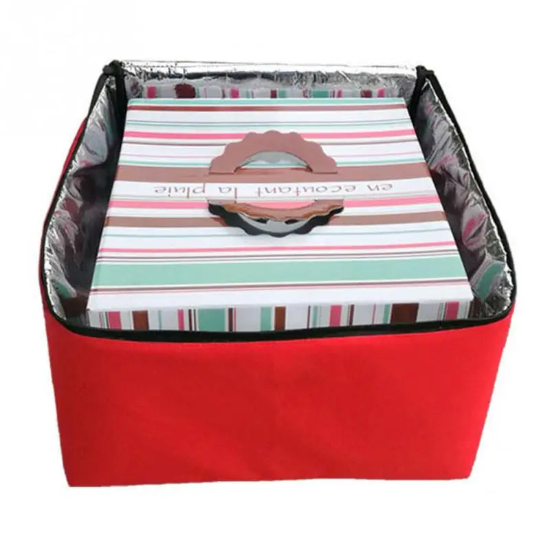 

16 Inch Storage Holder Durable Insulated Red Box Portable Fresh Food Strength Thermal Container Oxford Cloth Pizza Delivery Bag