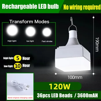 

150W Portable Led Light USB Rechargeable LED Bulb Lamp Emergency Night Market Light Outdoor Camping BBQ Hanging Night Light