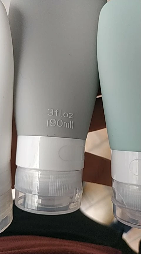 grey 3 шт., 60 мл, 90 мл, силиконовая многоразовая бутылка, бутылка для шампуня для путешествий, лосьон, дорожный Упаковочный пресс, бутылки, портативный косметический контейнер - Цвет: grey