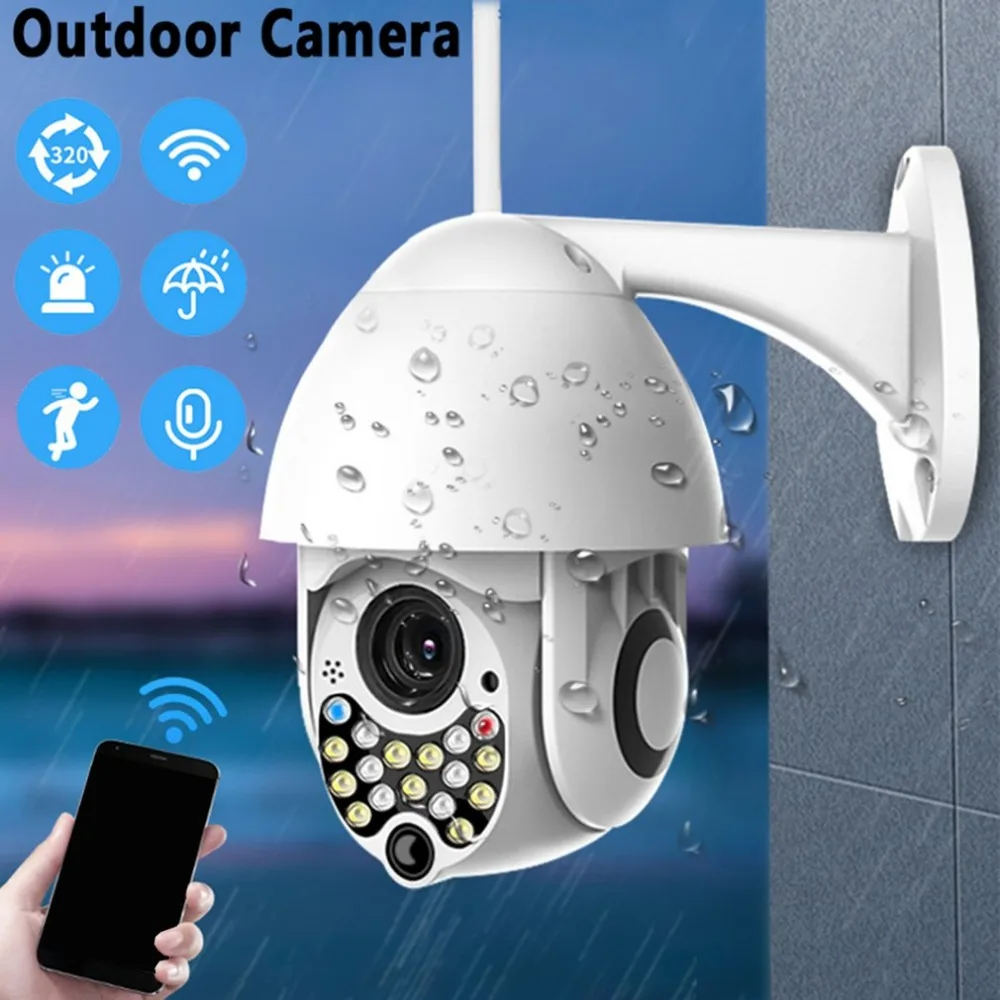 Home Security HD 1080P IP Camera Wireless Outdoor Cam 17LED 2MP High Speed CCTV IR Camera with Sound Light Alarm Function