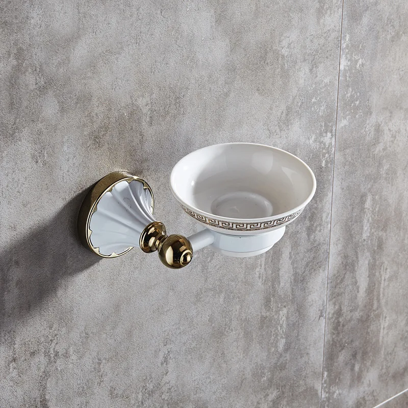 

European Crystal Soap Dish White Painted Gold-Plated Soap Butterfly Bathroom Single Dish Soap Net Bathroom Accessories