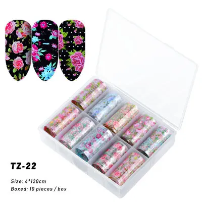 Инструменты для дизайна ногтей 1 коробка 10 штук леопардовые наклейки для ногтей красочные градиентные УФ-гель для ногтей DIY инструменты для маникюра - Цвет: 22