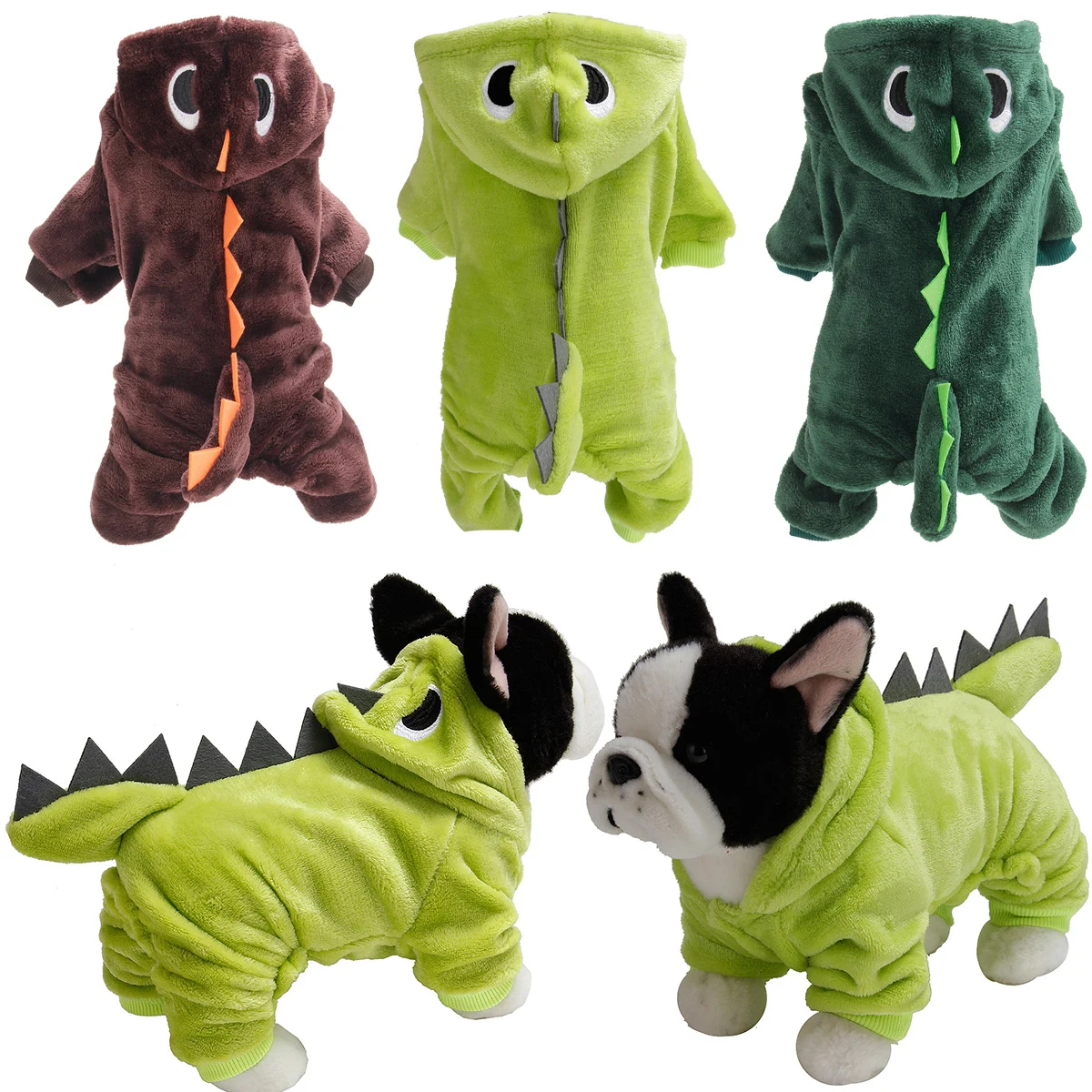 

Pet Dog Clothes Funny Dinosaur Costume Halloween Christmas Winter Chihuahua Jumpsuits Coat For Small Medium Large Size Pets D40