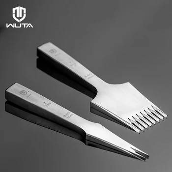 

WUTA NEW 2.7/3.0mm 8 Teeth High Quality Leather Craft Chisel French Style Pricking Iron Sharp Punching Tool Die-steel Polished