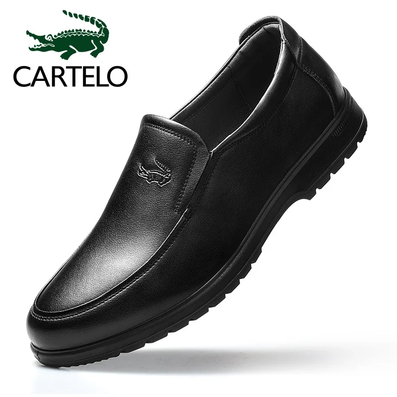 

CARTELO MEN'S SHOES 2020 Spring And Autumn Korean-style New Style Business Casual Genuine Leather Middle-aged Dad Foot Covering