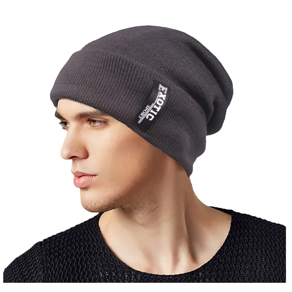 Winter Warm Beanie Cap For Men Crochet Knit Beanie Hat For Men Outdoor Ski Beanie Caps Skull Slouchy Caps Hat Py4