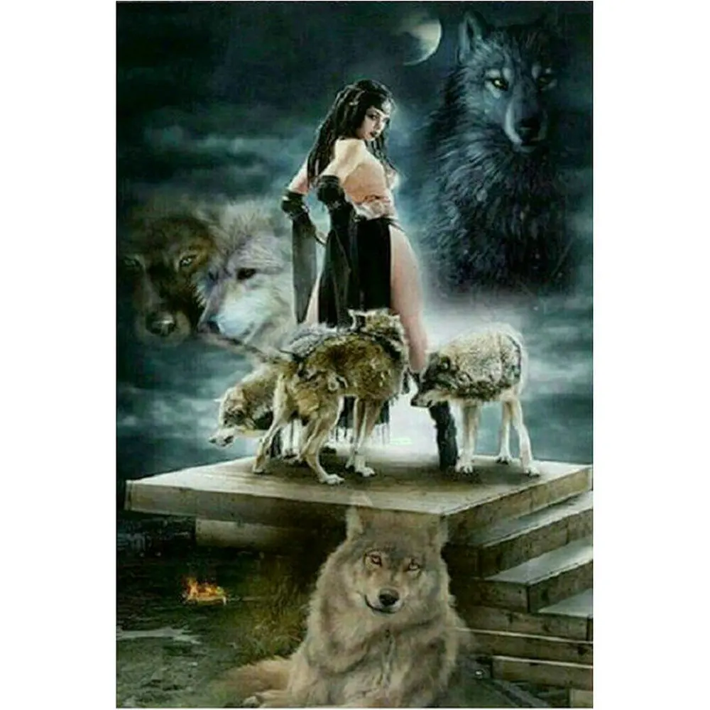 девушка и зверь. девушка под защитой волка. волк охраняет. девушка оборотень. волк охраняет.