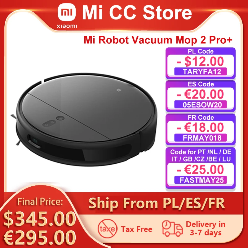 Xiaomi-Robot aspirador Mi 2 Pro, versión Global, succión de 3000Pa, fregado, 3D, VSLAM, evita obstáculos, 5200mAh