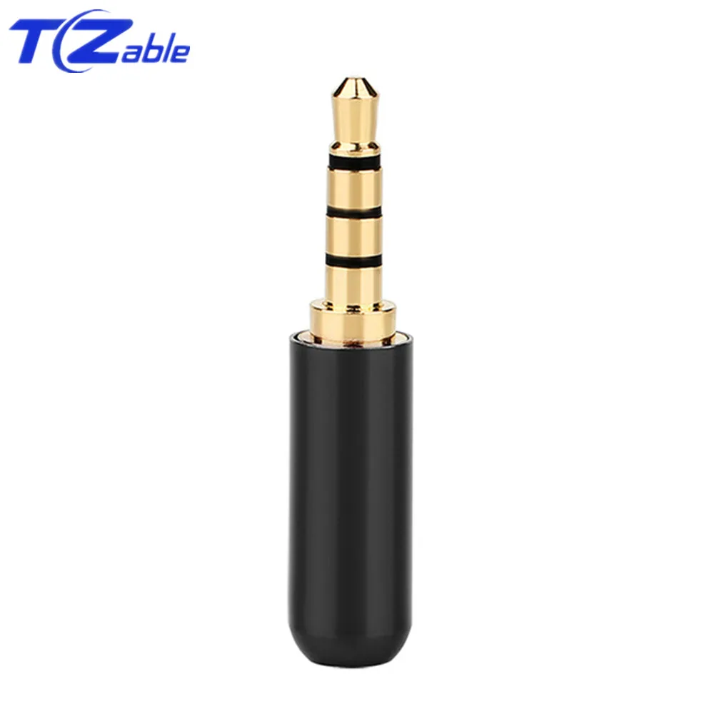 3.5mm 4 pole Black Аудио разъем 3,5 мм аудио разъем 3/4 полюсов разъем для наушников Hifi штекер для ремонта наушников кабель для припоя провода AUX 3,5 Jack адаптер - Цвет: 3.5mm 4 pole Black