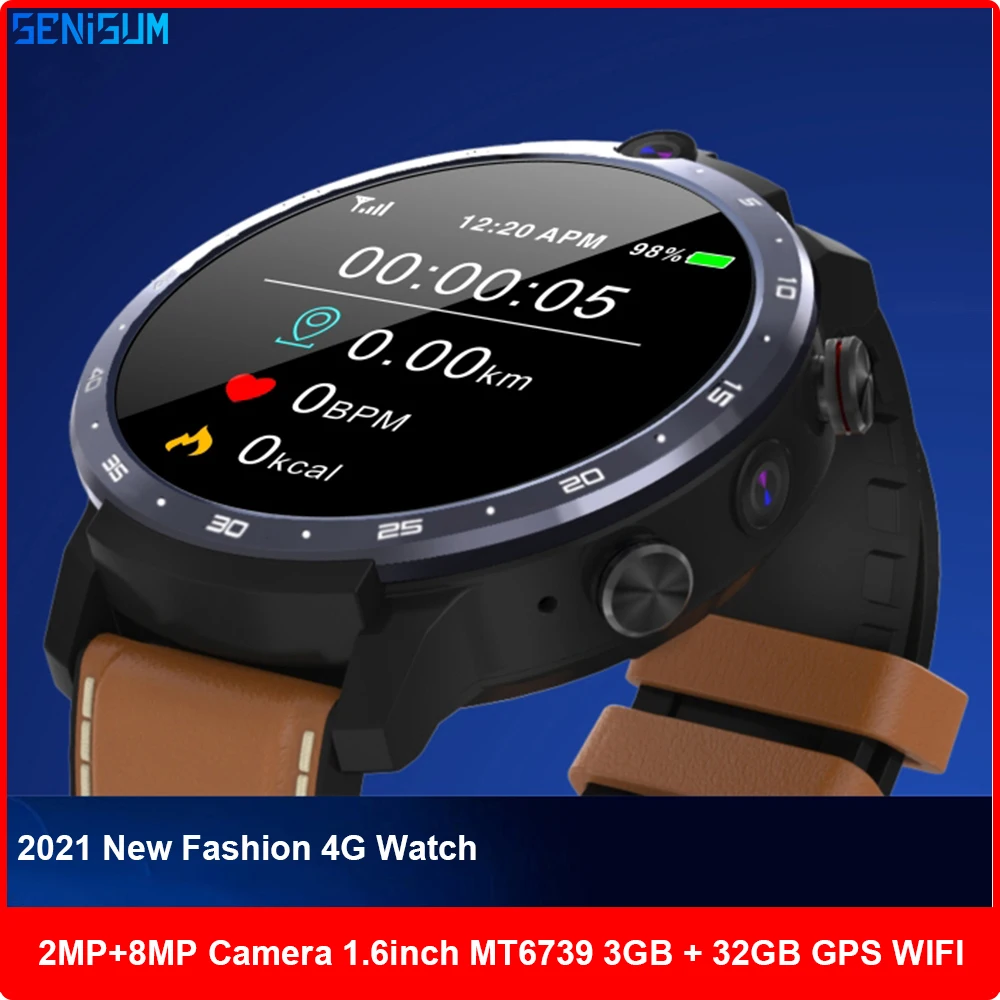 

4G Smart Watch Men MT6739 Quadcore Long Standby GPS Phone Call Watch Heart Rate Monitor 2M+8MP Camera Google Download Smartwatch