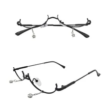 Унисекс, индивидуальная оправа, металлическая оправа для очков, для мужчин и женщин, аксессуары для очков, женские металлические очки с цепочкой, кулон