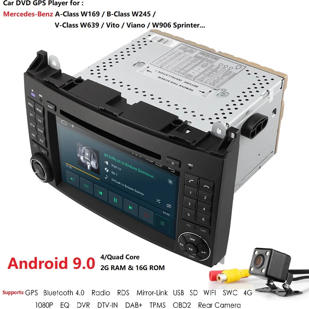 Cheap 7 Inch Car DVD Player For Mercedes Benz B200 A B Class W169 W245 Viano Vito W639 Sprinter W906 Android 9.0 Quad Core GPS SWC BT 3