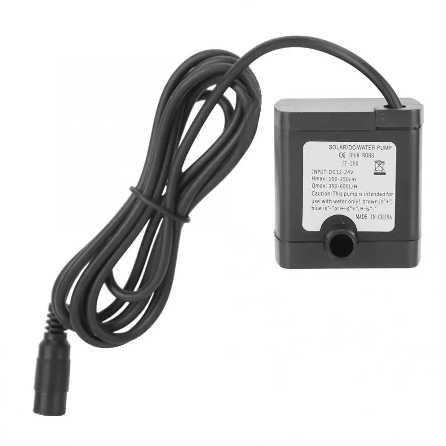 DC 24V Солнечный водяной насос 650L/H Мини Бесщеточный погружной насос для водяного фонтана аквариума
