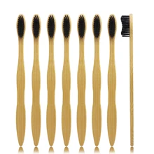 8 шт. черная бамбуковая зубная щетка деревянная зубная щетка жесткая зубная щетка Жесткая Щетина деревянная ручка