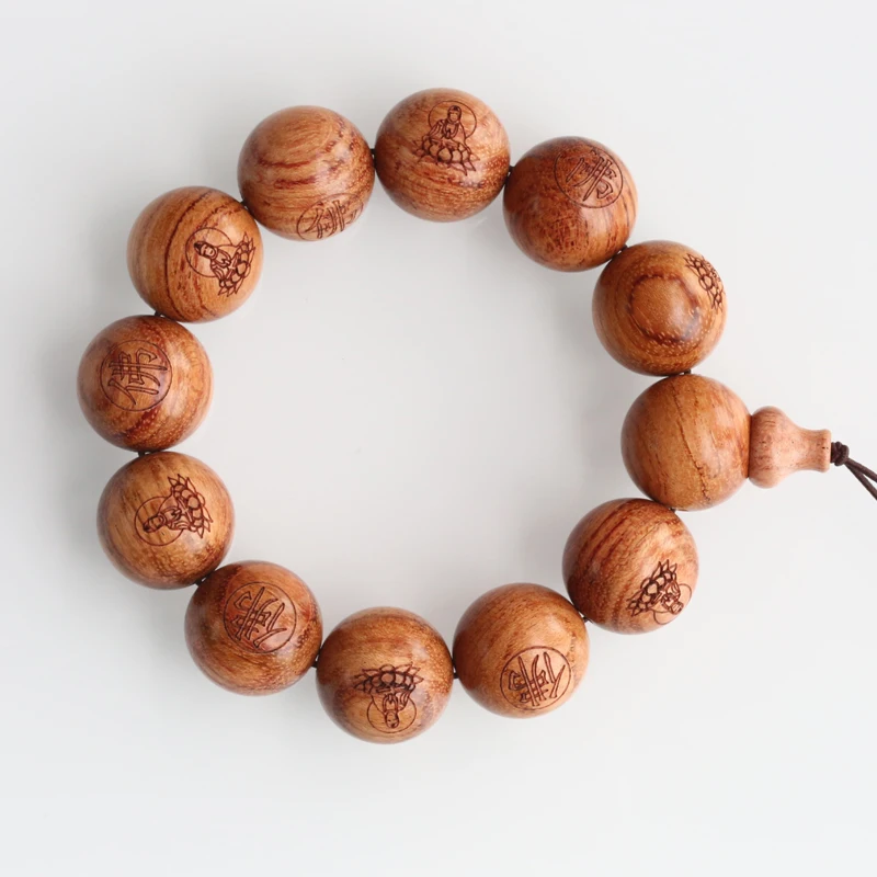 Natural Wooden Bracelet Tibetan Buddhist Bead Chain 20mm Necklace Wear  Genuine Bead Chain Used As Rosary Or Carrying Beads - Bracelets - AliExpress