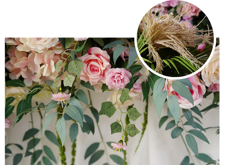 JAROWN Wedding Fake Flower Floral Arch Window Triangular Flower Row Flower Wall Hotel Wedding Stage Background Decorative Flores (5)