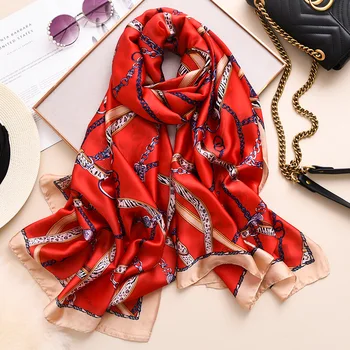 

2019 Chinese style quality Silk Four Seasons Lady Sunscreen Beach Shawl Women Popular silk Headscarf Fashion New print scarf