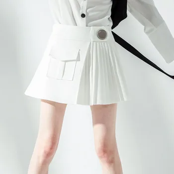 

Pleated Mini Skirt 2020 Korean Designer Fashion Girl's Sweet Causal Patchwork High Waist Short Skirt Saia Femme Student Outfits